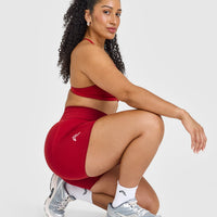 EffortlessLift™ Seamless Shorts with White Logo | Toasted Red