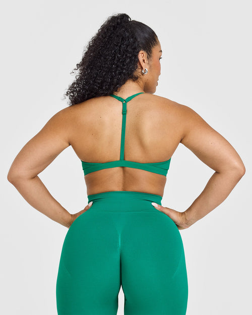 Unified Ultra Micro V Neck Bralette | Washed Emerald Green