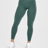 EffortlessLift™ Seamless Leggings with White Logo | Iced Green