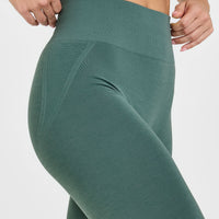 EffortlessLift™ Seamless Leggings with White Logo | Iced Green