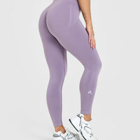 EffortlessLift™ Seamless Leggings with White Logo | Soft Purple