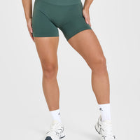 EffortlessLift™ Seamless Shorts with White Logo | Iced Green