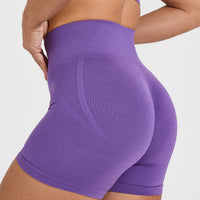 EffortlessLift™ Seamless Shorts with White Logo | Iris Purple