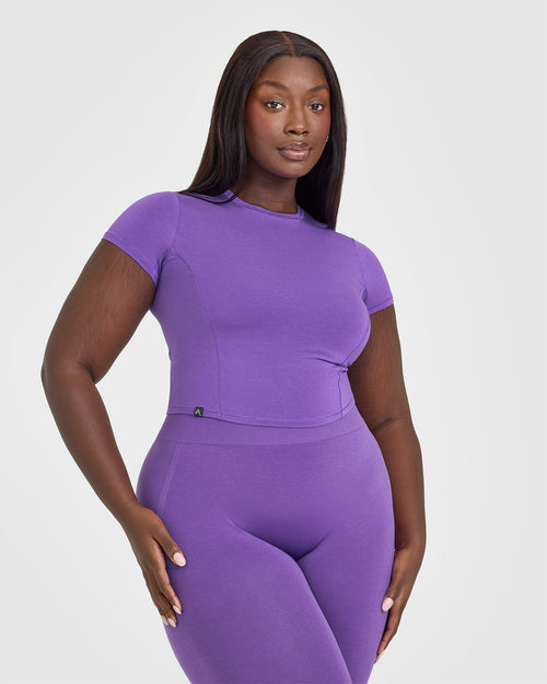 Oner Modal Mellow™ Soft Mid Short Sleeve T-Shirt | Iris Purple