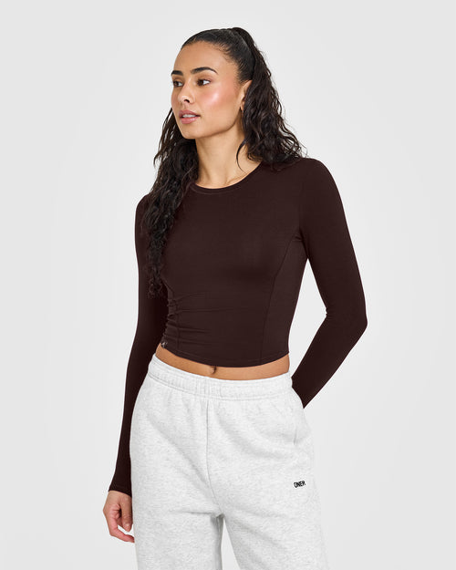 Oner Modal Mellow™ Soft Mid Long Sleeve Top | 70% Cocoa