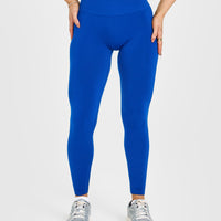 EffortlessLift™ Seamless Leggings with White Logo | Cobalt Blue
