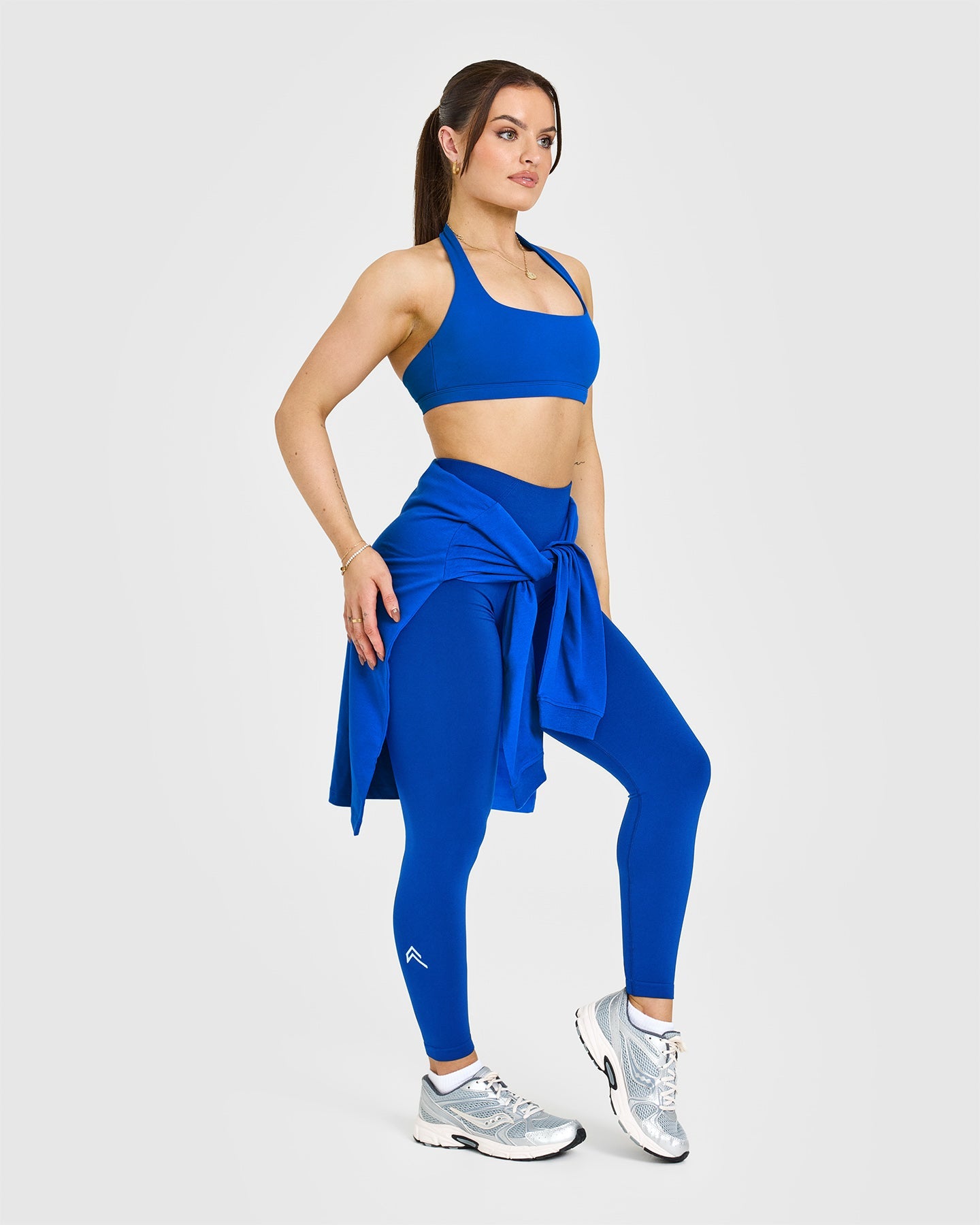 EffortlessLift™ Seamless Leggings with White Logo | Cobalt Blue