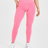 EffortlessLift™ Seamless Leggings with White Logo | Peony Pink
