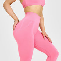 EffortlessLift™ Seamless Leggings with White Logo | Peony Pink