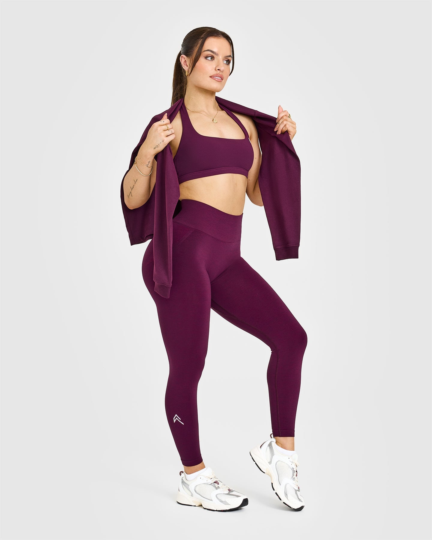 EffortlessLift™ Seamless Leggings with White Logo | Ripe Fig