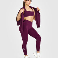 EffortlessLift™ Seamless Leggings with White Logo | Ripe Fig
