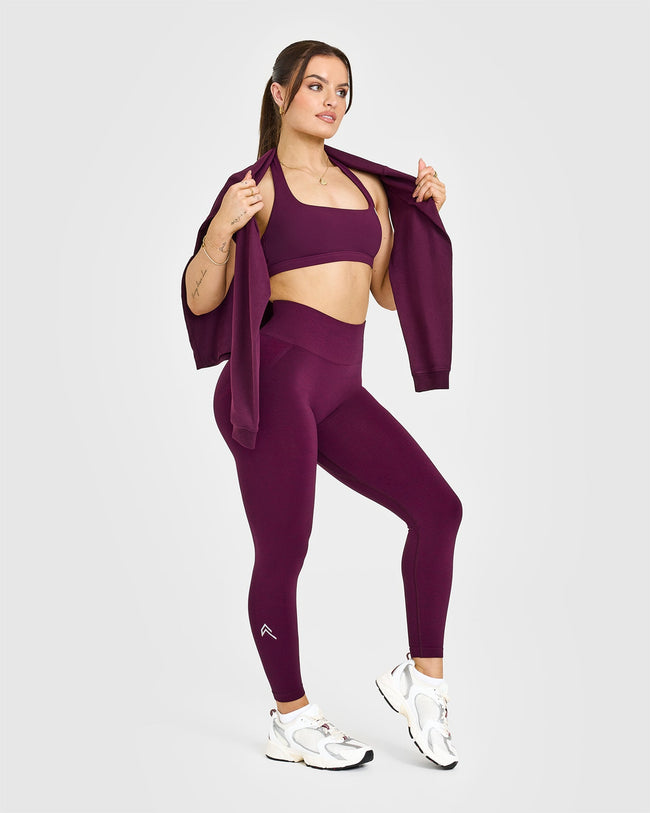 EffortlessLift™ Seamless Leggings with White Logo | Ripe Fig