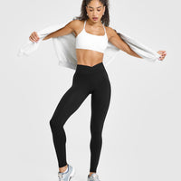 UnifiedMove Wrap Leggings White Logo | Black