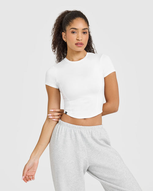 Oner Modal Mellow Soft Mid Short Sleeve T-Shirt | White
