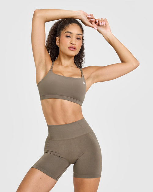 Oner Modal Everyday Cross Over Bralette | Moss Brown
