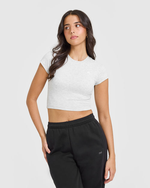 Oner Modal Cotton Icon Baby T-Shirt | Light Grey Marl