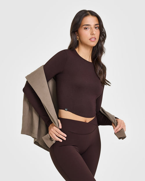 Oner Modal Mellow™ Soft Mid Long Sleeve Top | Plum Brown
