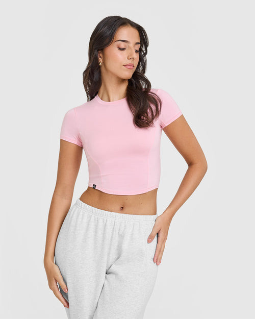 Oner Modal Mellow™ Soft Mid Short Sleeve T-Shirt | Petal Pink
