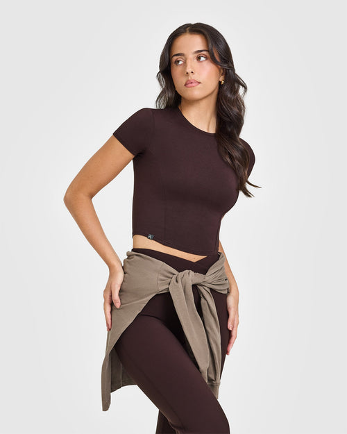 Oner Modal Mellow™ Soft Mid Short Sleeve T-Shirt | Plum Brown