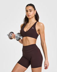 UnifiedMove™ High Waisted Shorts 6" | Plum Brown