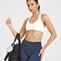 SoftMotion™ Leggings with White Logo | True Blue