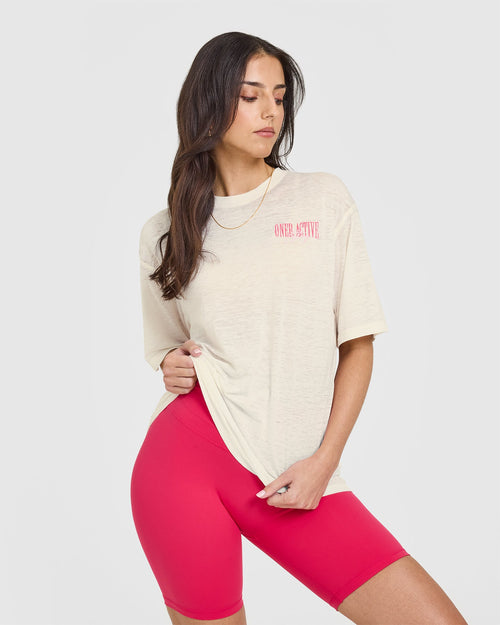 Oner Modal Oner Graphic Washed Burnout T-Shirt | Off White
