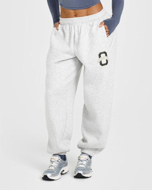 Oner Modal Foundations Joggers With Printed Graphic | Light Grey Marl