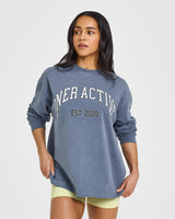 Oner Graphic Washed Long Sleeve Top | Granite Blue