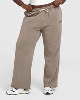 Raw Lounge Wide Leg Joggers | Washed Warm Sand