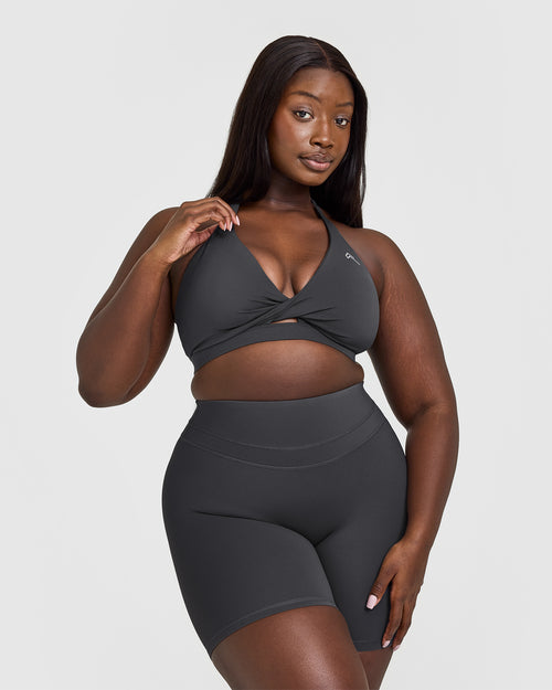 Oner Modal Unified Twist Sports Bra | Coal
