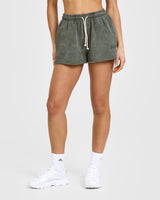 Raw Lounge Oversized Shorts | Washed Dark Khaki