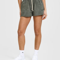 Raw Lounge Oversized Shorts | Washed Dark Khaki