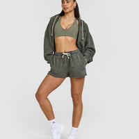 Raw Lounge Oversized Shorts | Washed Dark Khaki