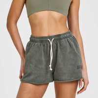 Raw Lounge Oversized Shorts | Washed Dark Khaki