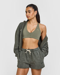 Raw Lounge Oversized Shorts | Washed Dark Khaki
