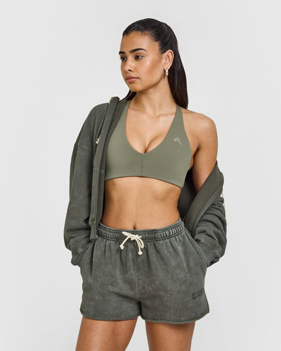 Raw Lounge Oversized Shorts | Washed Dark Khaki