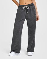 Raw Lounge Wide Leg Joggers | Coal