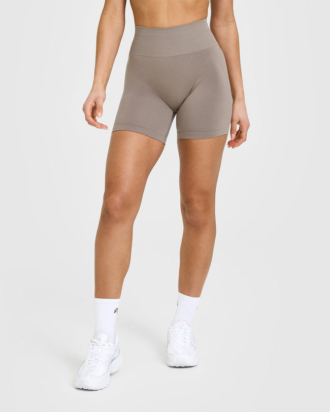 EffortlessLift™ Seamless Shorts with White Logo | Minky