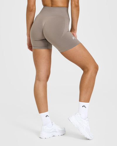 EffortlessLift™ Seamless Shorts with White Logo | Minky