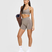 EffortlessLift™ Seamless Shorts with White Logo | Minky