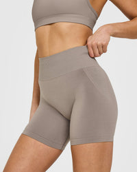 EffortlessLift™ Seamless Shorts with White Logo | Minky
