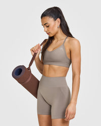 EffortlessLift™ Seamless Shorts with White Logo | Minky