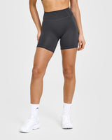 Timeless High Waisted Shorts 6" | Coal