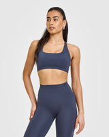 Timeless Square Neck Sports Bra | True Blue