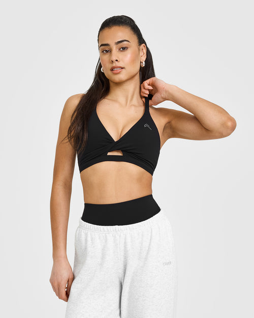Oner Modal Unified Twist Sports Bra | Black