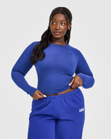 Cotton Icon Long Sleeve Top | Space Blue