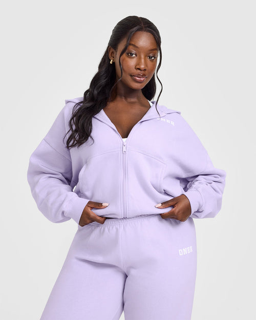 Oner Modal Mid Weight Zip Through Hoodie | Lavender Purple