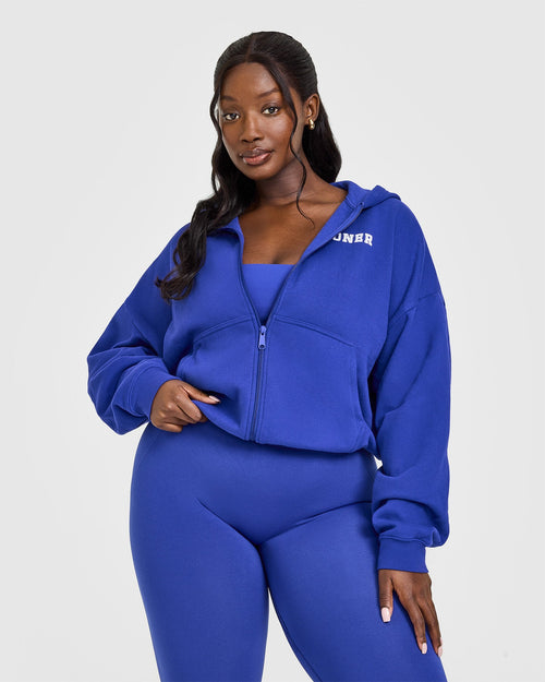 Oner Modal Mid Weight Zip Through Hoodie | Space Blue