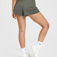 Lightweight Shorts with Graphic | Dark Khaki