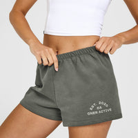 Lightweight Shorts with Graphic | Dark Khaki